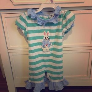 Smock monkey romper
